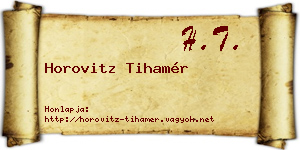 Horovitz Tihamér névjegykártya